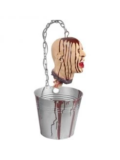 Fitco Decor Bleeding Head In Bucket Halloween Prop