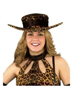 Charades Ladies Leopard Pimp Hat