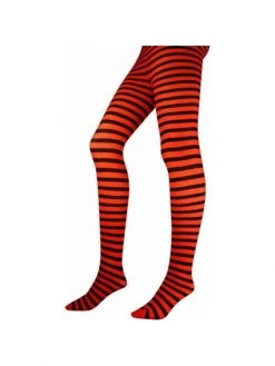 Be Wicked Costume Leggings Adult Black / Red Striped Tights