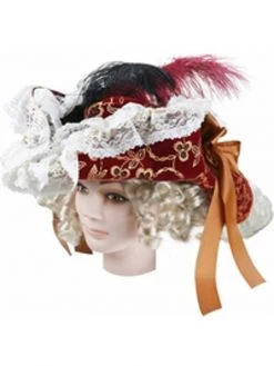 Charades Women's Wine Lacey Pirate Hat