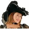 Charades Women's Black Lacey Pirate Hat Hats 1 Charades Women's Black Lacey Pirate Hat Hats