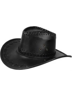Baur Pacific Imports Adult Black Leather Cowboy Hat