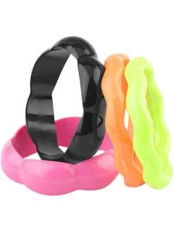 Forum Novelties Inc. Costume Jewelry Adult Neon 80's Style Deluxe Bangle Bracelets