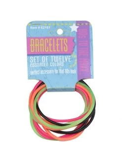 Forum Novelties Inc. Adult Neon 80's Style Jelly Bracelet Set Costume Jewelry
