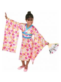 AJ Costume Company Child's Pink Butterfly Princess Geisha Costume