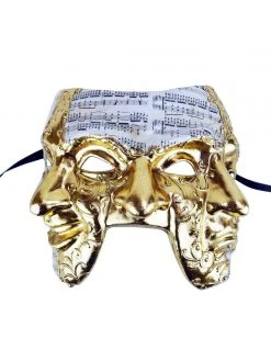 Bauer Pacific Imports Gold Venetian Triple Face Mask Masks