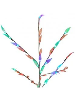 Everbright Trading Inc Decor Silver 58" Retro Artificial Christmas Tree W/ Light Up Leaves