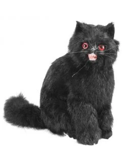 Fitco Sitting Black Scary Cat Halloween Prop Decor