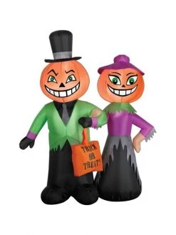 Sunstar 4ft Inflatable Halloween Pumpkin Head Couple
